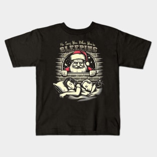 Naughty Santa Claus // Vintage Design Kids T-Shirt